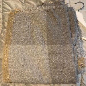 Large Plaid Grey Yellow Fashion Scarf